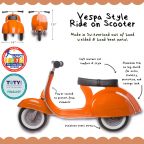 Vespa-Style Ride-on Scooter - Orange